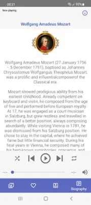 Wolfgang Amadeus Mozart Music android App screenshot 2